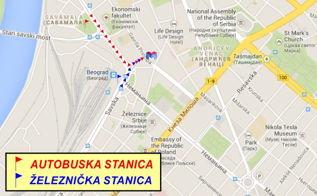 mapa beograda zeleznicka stanica Lokacija hostela u Beogradu | Hostel M mapa beograda zeleznicka stanica